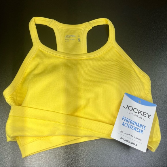 NWT JOCKEY SEAMFREE JERSEY RIBBED SPORTS BRA, LEMON DROP🍋 - Picture 2 of 11
